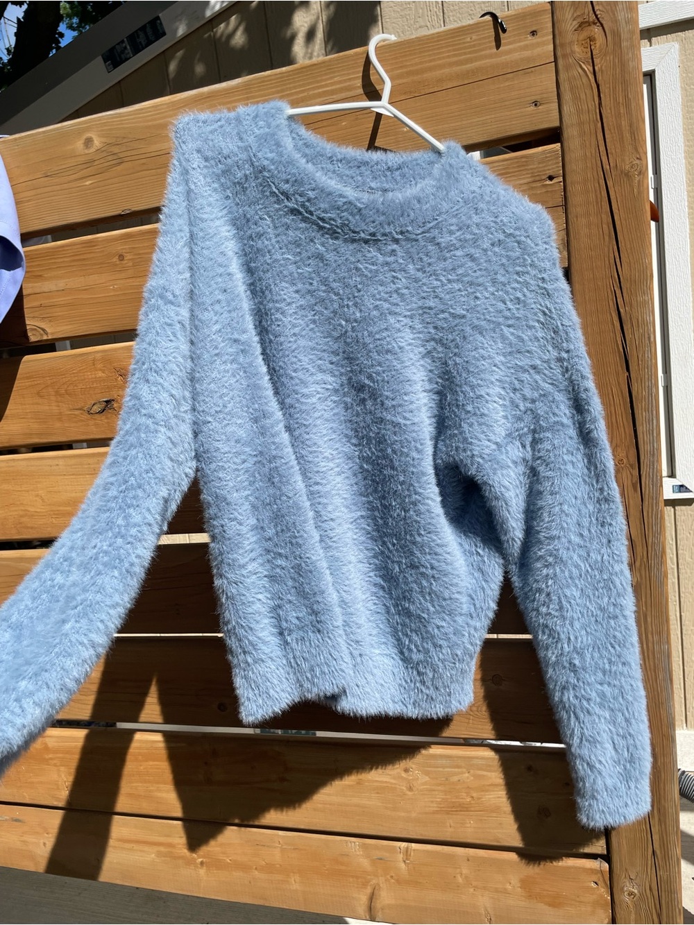 Buffalo David Bitton Light Blue Fuzzy Crewneck Sweater